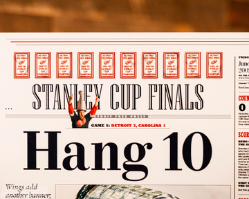 Detroit Free Press Red Wings 2002 Stanley Cup Front Page - JUNE 14, 2002