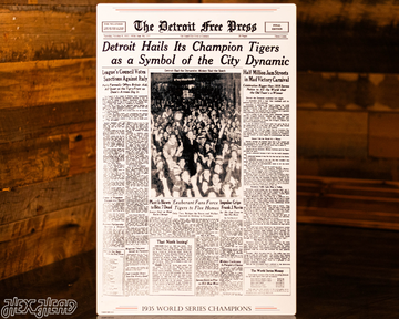 Detroit Free Press Tigers 1935 WORLD SERIES Front Page - OCT 8, 1935