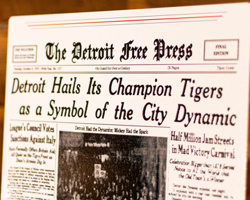 Detroit Free Press Tigers 1935 WORLD SERIES Front Page - OCT 8, 1935
