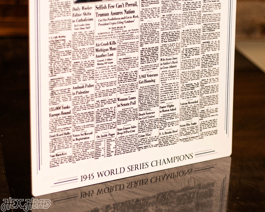 Detroit Free Press Tigers 1945 WORLD SERIES Front Page - OCT 11, 1945