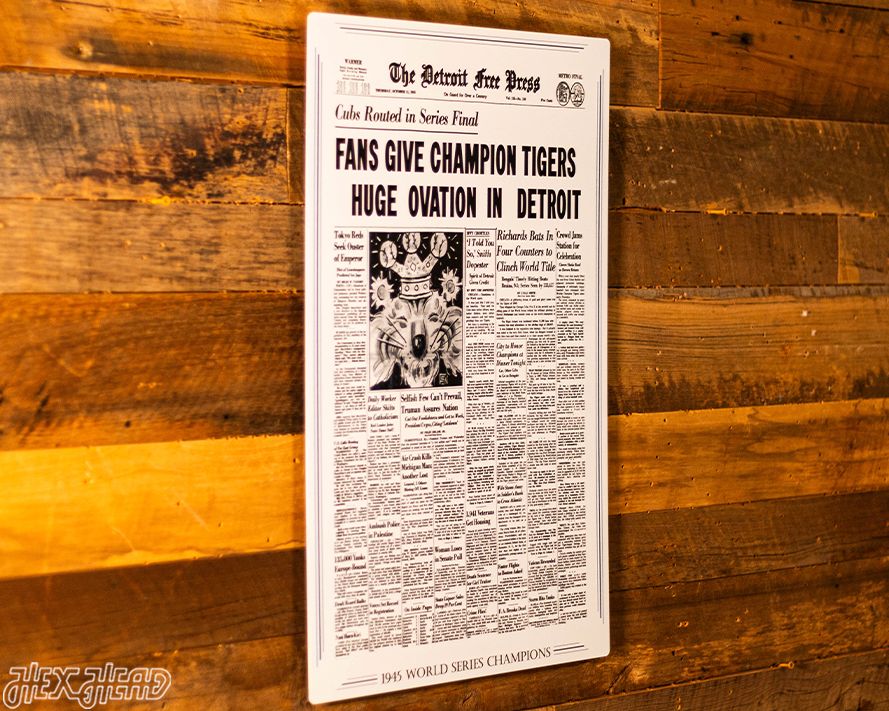 Detroit Free Press Tigers 1945 WORLD SERIES Front Page - OCT 11, 1945