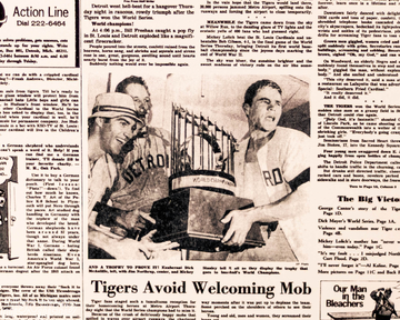 Detroit Free Press Tigers 1968 WORLD SERIES Front Page - OCT 11, 1968