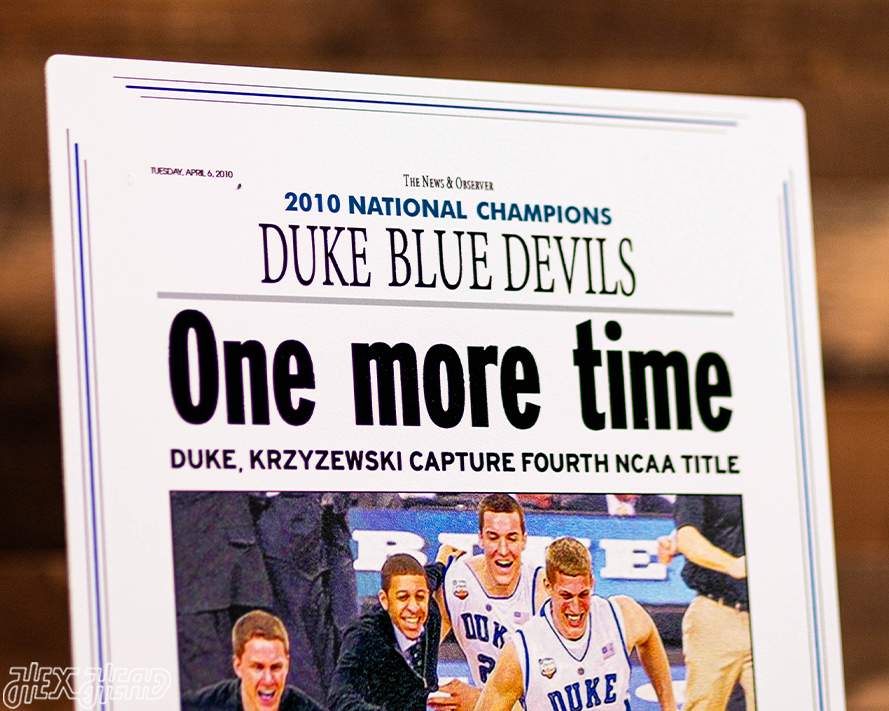 News & Observer Duke Blue Devils 2010 National Basketball Champions Front Page - April 6, 2010