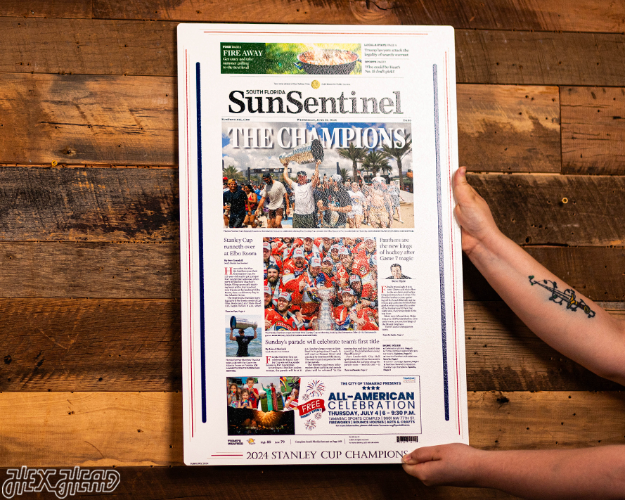 Sun Sentinel Florida Panthers 2024 STANLEY CUP Front Page - JUNE 26, 2024