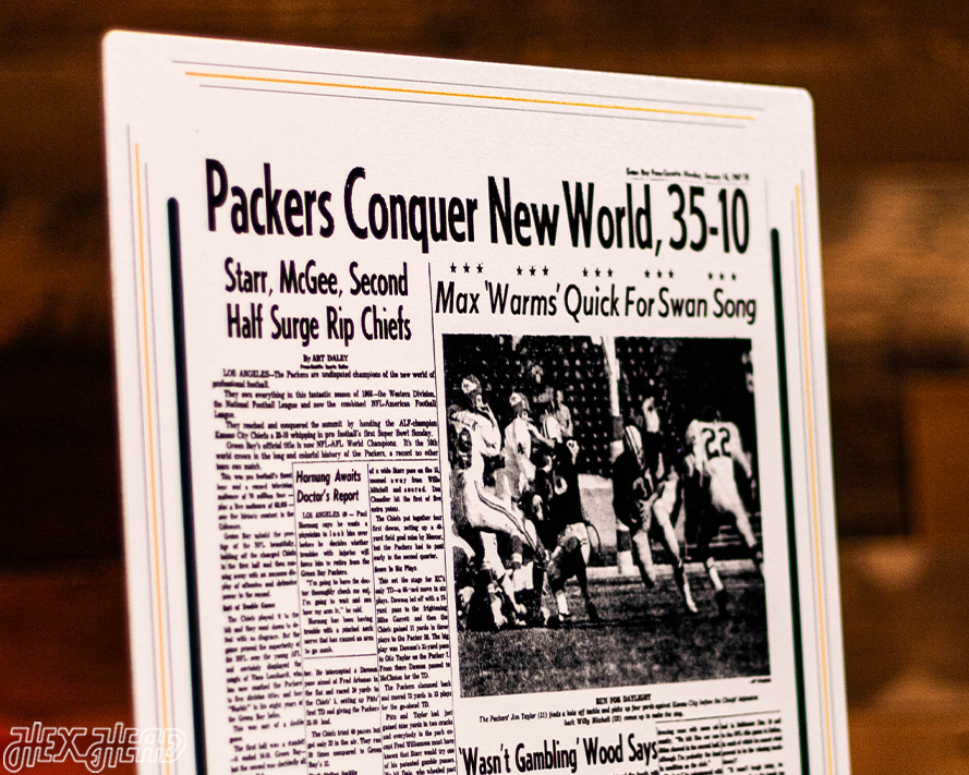 Green Bay Press-Gazette Packers I SUPER BOWL Front Page - JAN 16, 1967