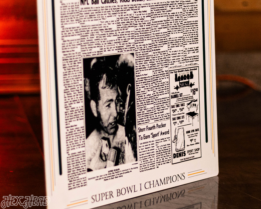Green Bay Press-Gazette Packers I SUPER BOWL Front Page - JAN 16, 1967