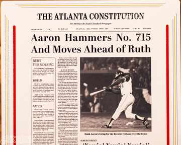 Atlanta Journal Constitution Hank Aaron Front Page - APRIL 9, 1974