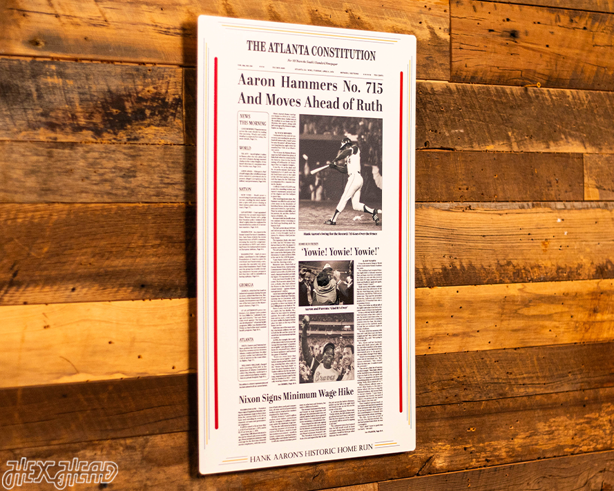 Atlanta Journal Constitution Hank Aaron Front Page - APRIL 9, 1974