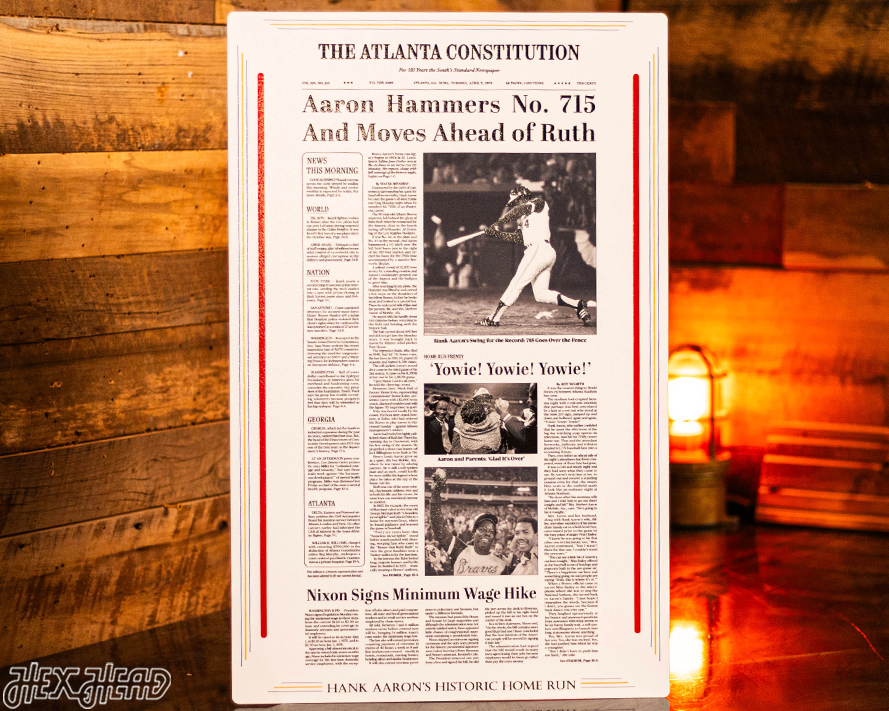 Atlanta Journal Constitution Hank Aaron Front Page - APRIL 9, 1974