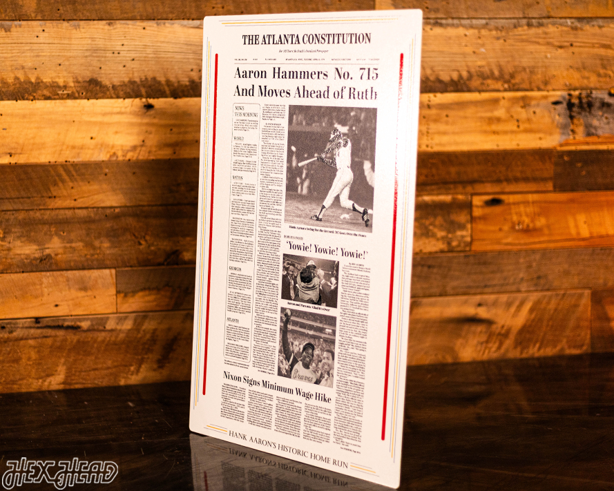 Atlanta Journal Constitution Hank Aaron Front Page - APRIL 9, 1974