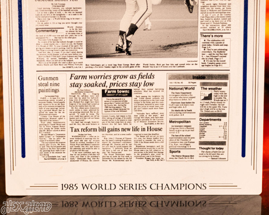 Kansas City Star Royals 1985 WORLD SERIES Front Page - OCT 28, 1985