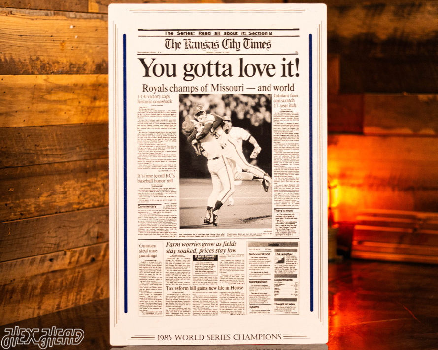 Kansas City Star Royals 1985 WORLD SERIES Front Page - OCT 28, 1985