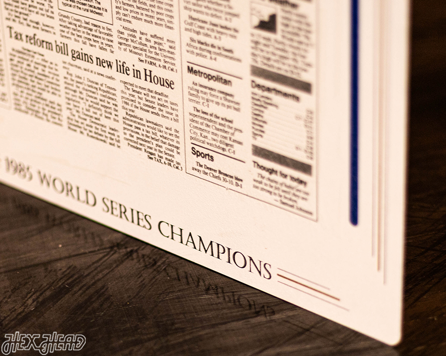Kansas City Star Royals 1985 WORLD SERIES Front Page - OCT 28, 1985