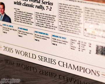 Kansas City Star Royals 2015 WORLD SERIES Front Page - NOV 2, 2015