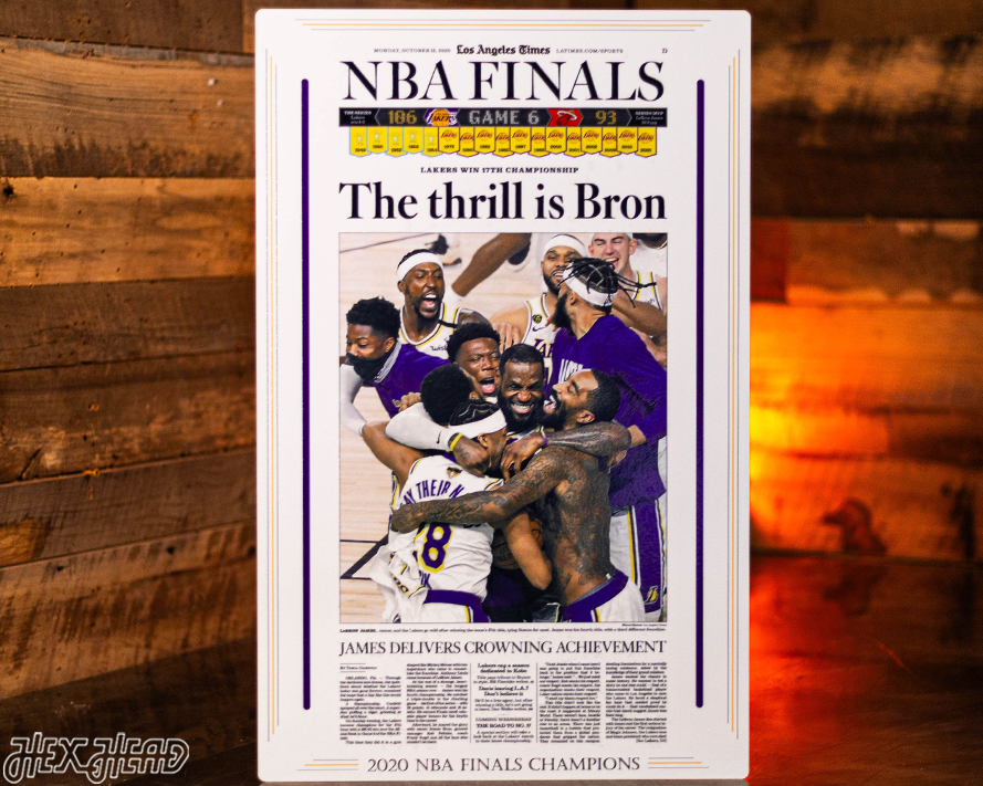 Los Angeles Times Lakers 2020 NBA FINALS Front Page - OCT 12, 2020