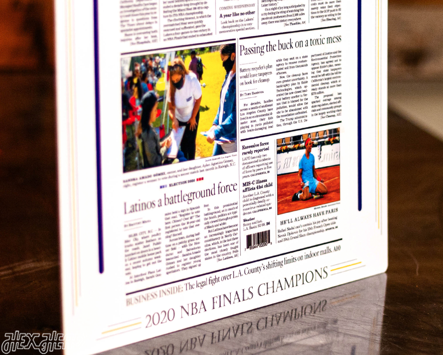 Los Angeles Times Lakers Tribute To Kobe Front Page - OCT 12, 2020