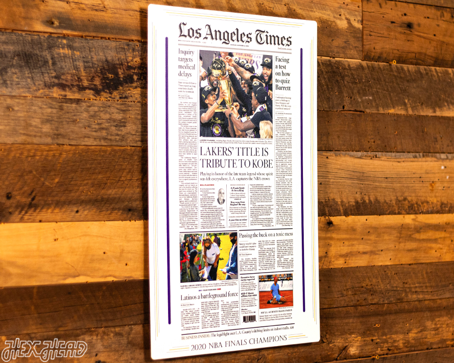 Los Angeles Times Lakers Tribute To Kobe Front Page - OCT 12, 2020