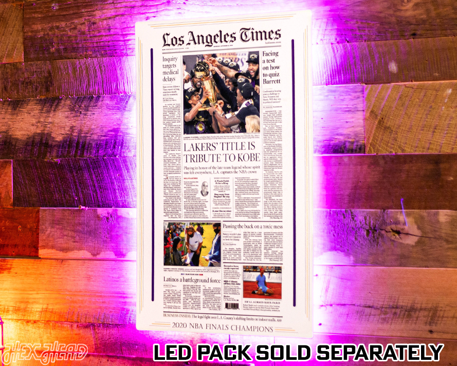 Los Angeles Times Lakers Tribute To Kobe Front Page - OCT 12, 2020
