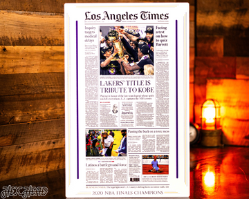 Los Angeles Times Lakers Tribute To Kobe Front Page - OCT 12, 2020