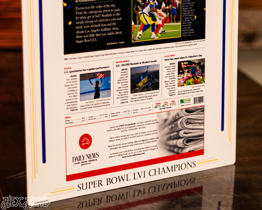 Daily News Los Angeles Rams LVI SUPER BOWL Front Page - FEB 14, 2022