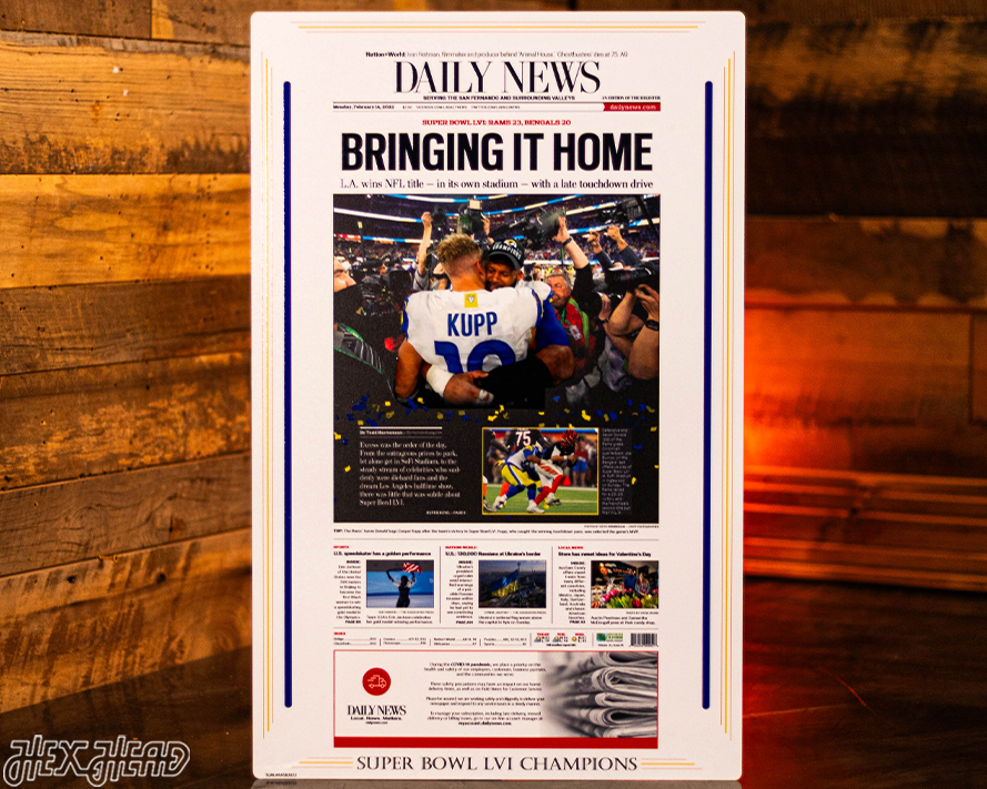 Daily News Los Angeles Rams LVI SUPER BOWL Front Page - FEB 14, 2022