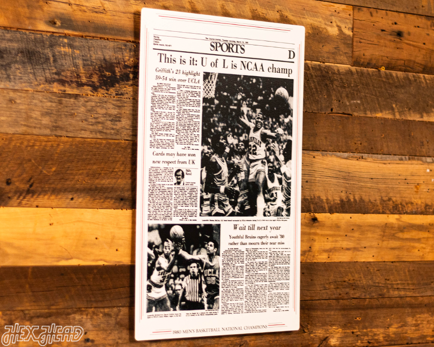 The Courier-Journal Louisville Cardinals 1980 Basketball National Champions Front Page - MAR 25, 1980