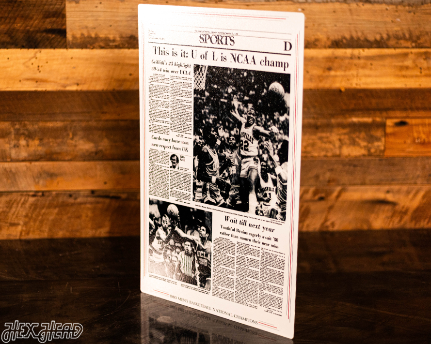 The Courier-Journal Louisville Cardinals 1980 Basketball National Champions Front Page - MAR 25, 1980
