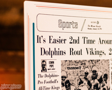 Miami Herald Dolphins 1974 SUPER BOWL Front Page - JAN 14, 1974