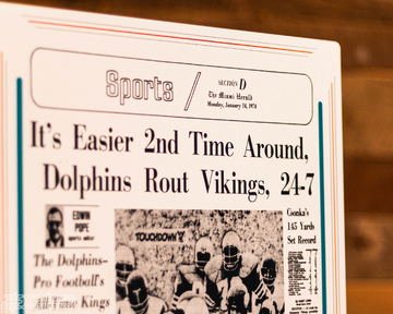 Miami Herald Dolphins 1974 SUPER BOWL Front Page - JAN 14, 1974
