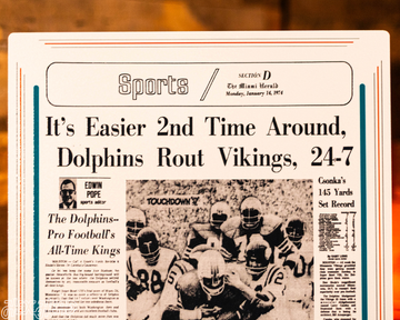 Miami Herald Dolphins 1974 SUPER BOWL Front Page - JAN 14, 1974