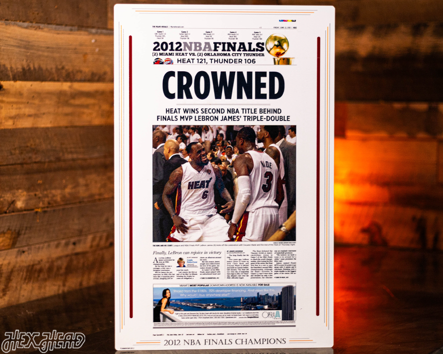 Miami Herald Heat 2012 NBA FINALS Front Page - JUNE 22, 2012