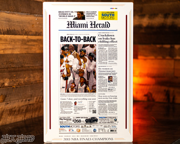 Miami Herald Heat 2013 NBA FINALS Front Page - JUNE 21, 2013