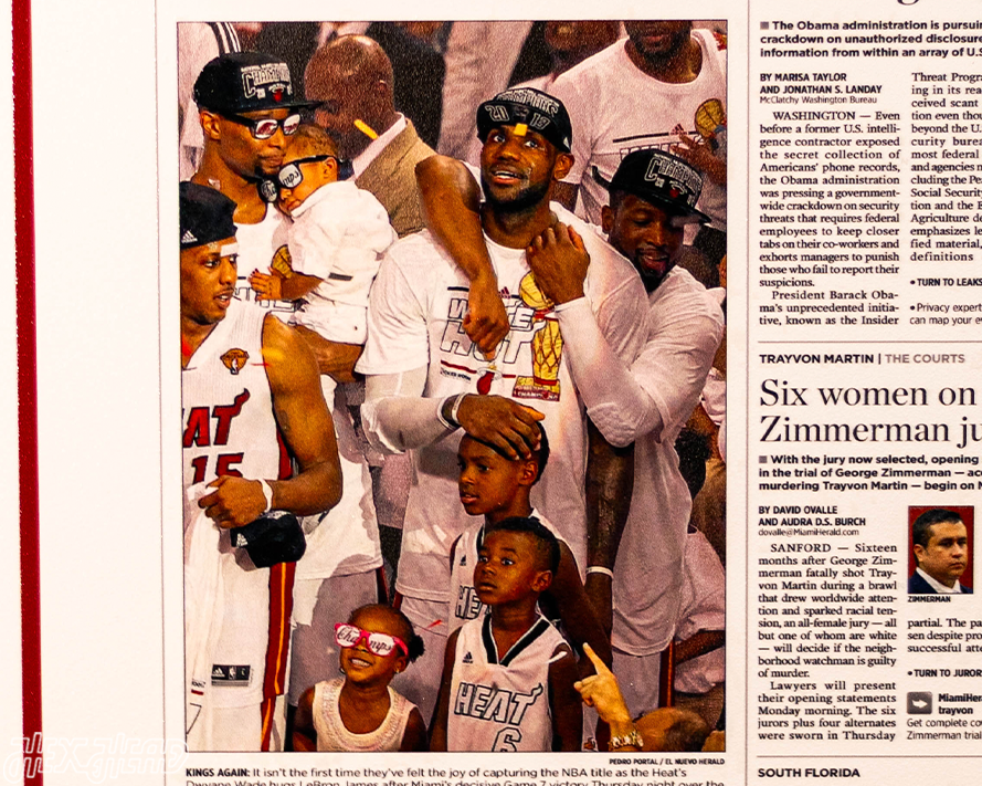 Miami Herald Heat 2013 NBA FINALS Front Page - JUNE 21, 2013