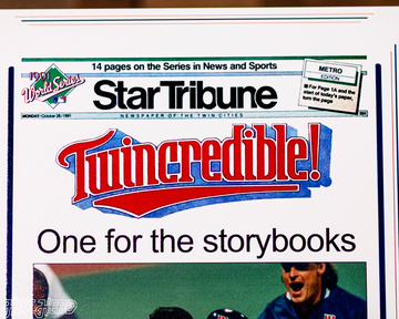 Star Tribune Minnesota Twins 1991 WORLD SERIES Front Page - OCT 28, 1991