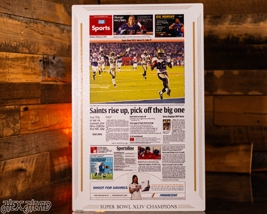 USA Today New Orleans Saints 2010 Super Bowl Front Page - FEB 8, 2010