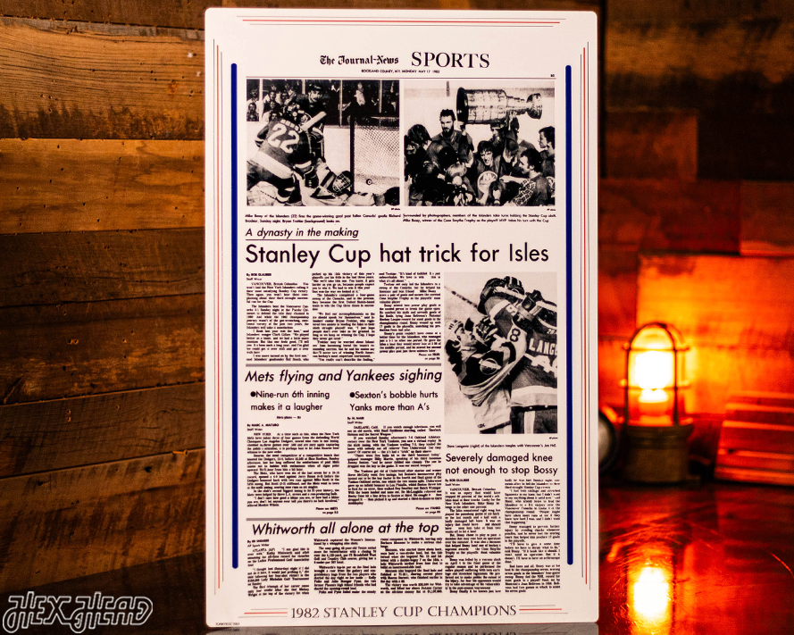 The Journal News Islanders 1982 STANLEY CUP Front Page - MAY 17, 1982