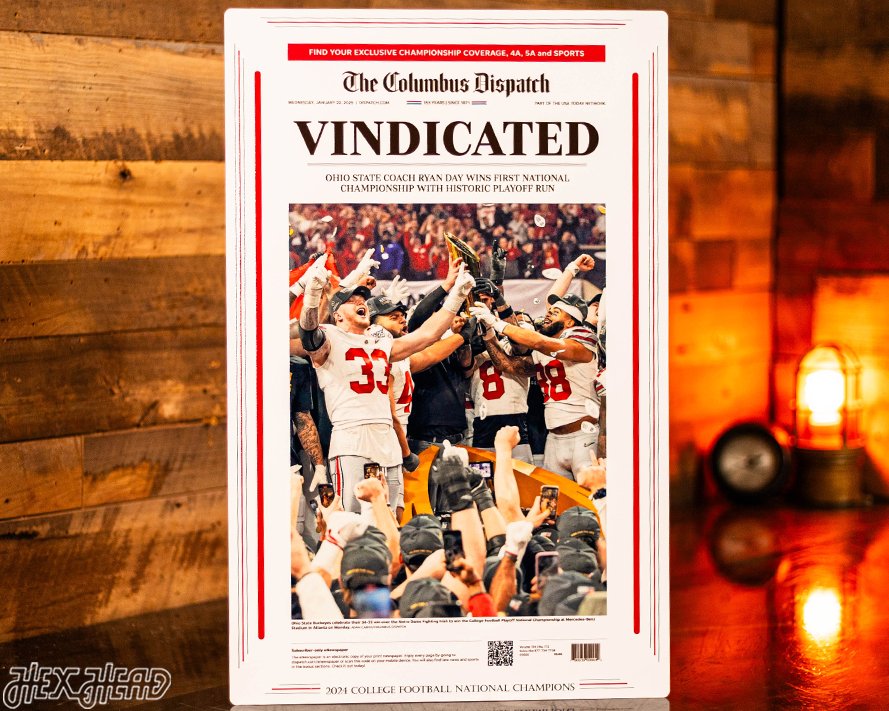 Columbus Dispatch Ohio State 2024 Football National Champions Front Page - JAN 22, 2024
