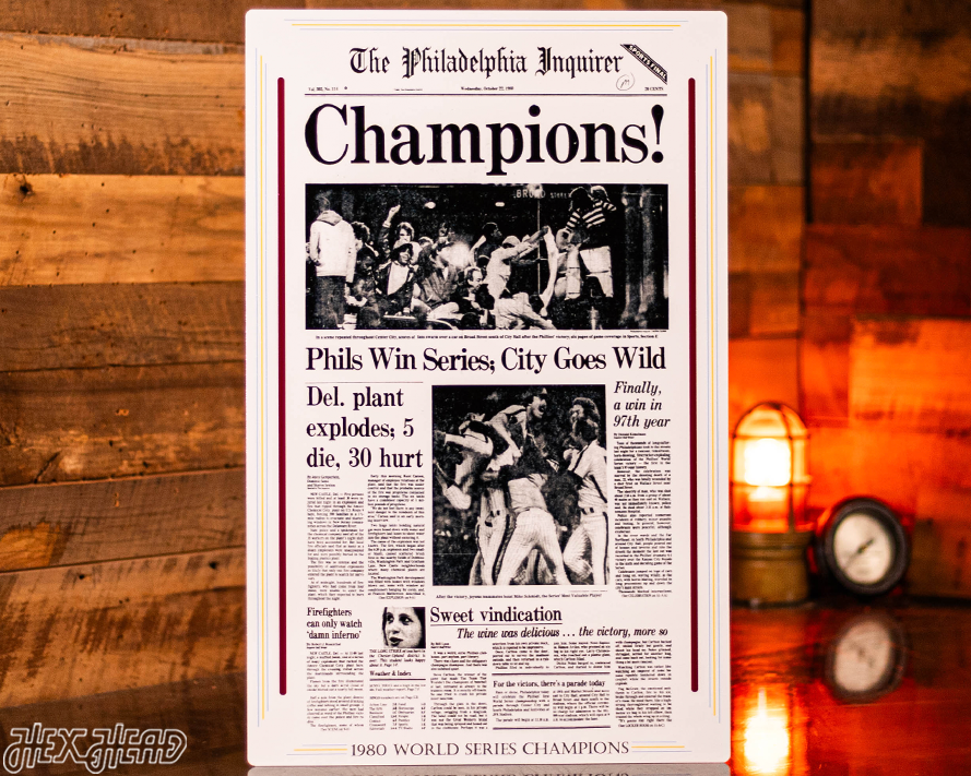 Philadelphia Inquirer Phillies 1980 WORLD SERIES Front Page - OCT 22, 1980