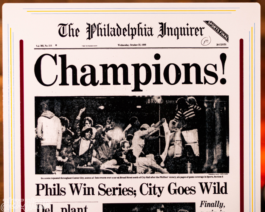Philadelphia Inquirer Phillies 1980 WORLD SERIES Front Page - OCT 22, 1980