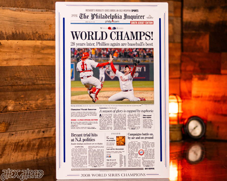 Philadelphia Inquirer Phillies 2008 WORLD SERIES Front Page - OCT 30, 2008