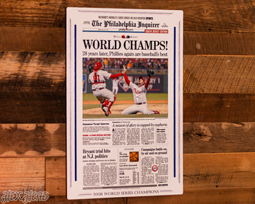 Philadelphia Inquirer Phillies 2008 WORLD SERIES Front Page - OCT 30, 2008