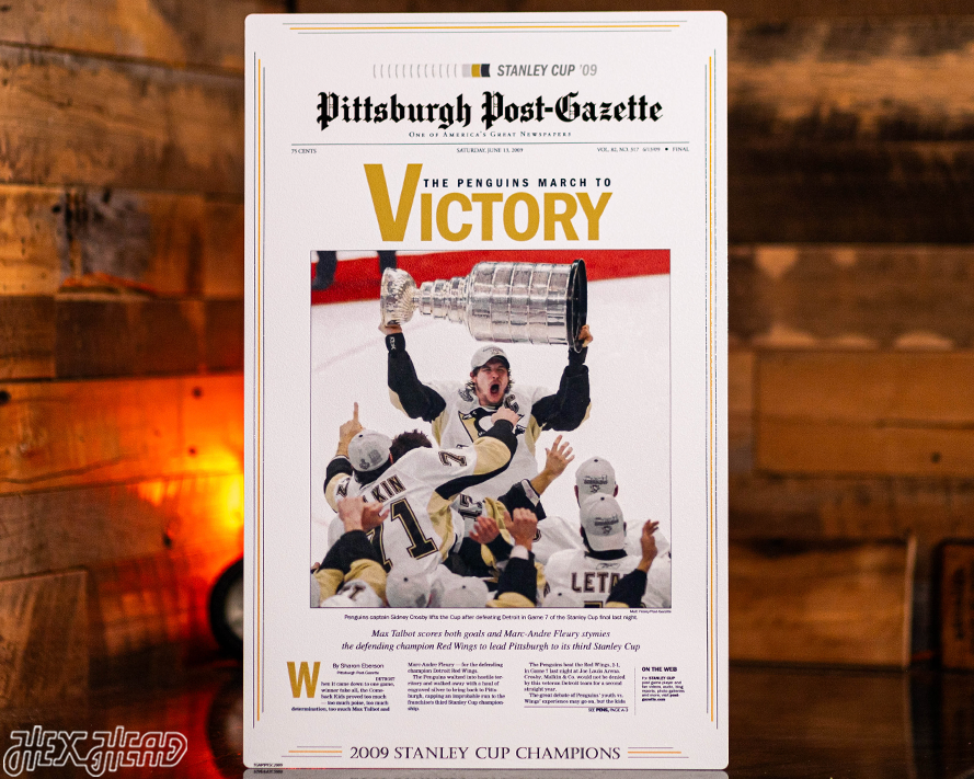 Pittsburgh Post-Gazette Penguins 2009 STANLEY CUP Front Page - JUNE 13, 2009
