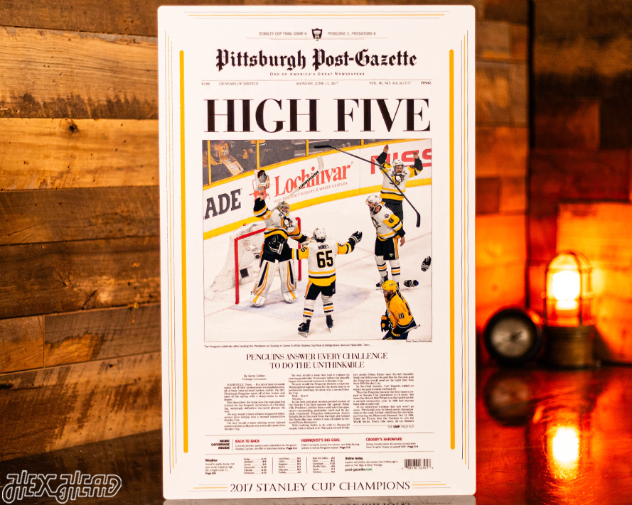 Pittsburgh Post-Gazette Penguins 2017 STANLEY CUP Front Page - JUNE 12, 2017