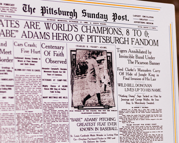 Pittsburgh Sunday Post Pirates 1909 WORLD SERIES Front Page - OCT 17, 1909