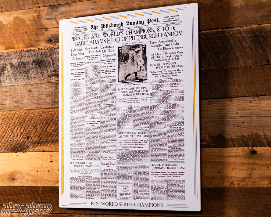 Pittsburgh Sunday Post Pirates 1909 WORLD SERIES Front Page - OCT 17, 1909