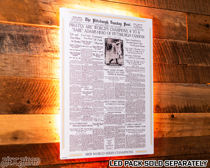 Pittsburgh Sunday Post Pirates 1909 WORLD SERIES Front Page - OCT 17, 1909