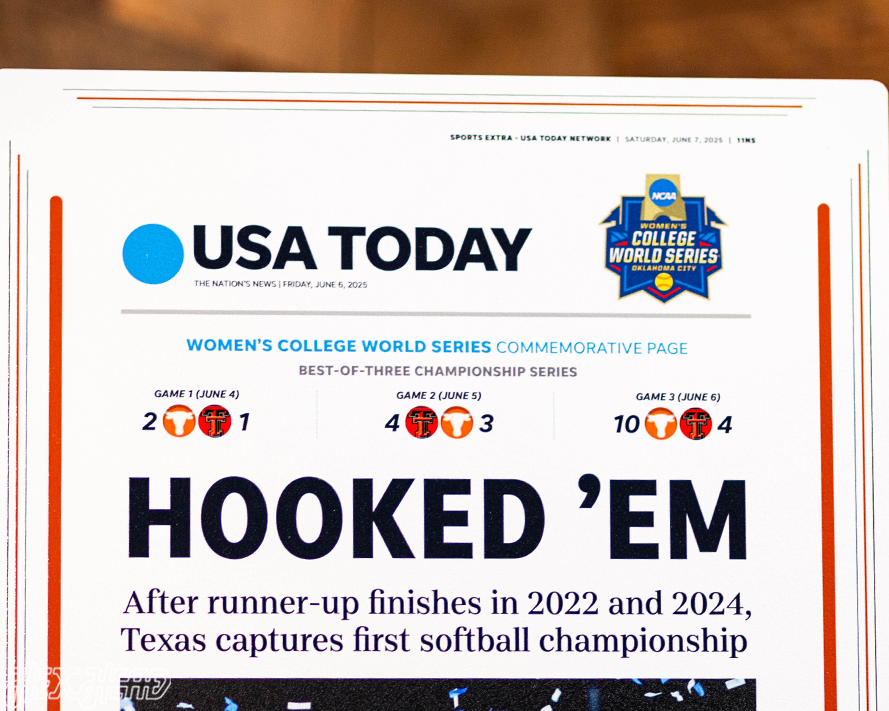 USA Today Longhorns 2025 Women's College World Series Front Page - JUNE 7, 2025