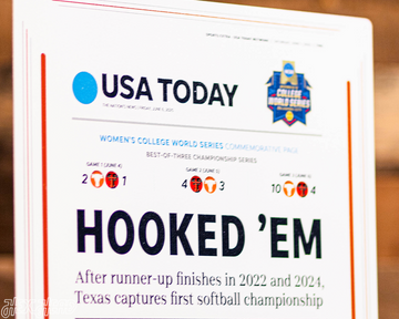 USA Today Longhorns 2025 Women's College World Series Front Page - JUNE 7, 2025