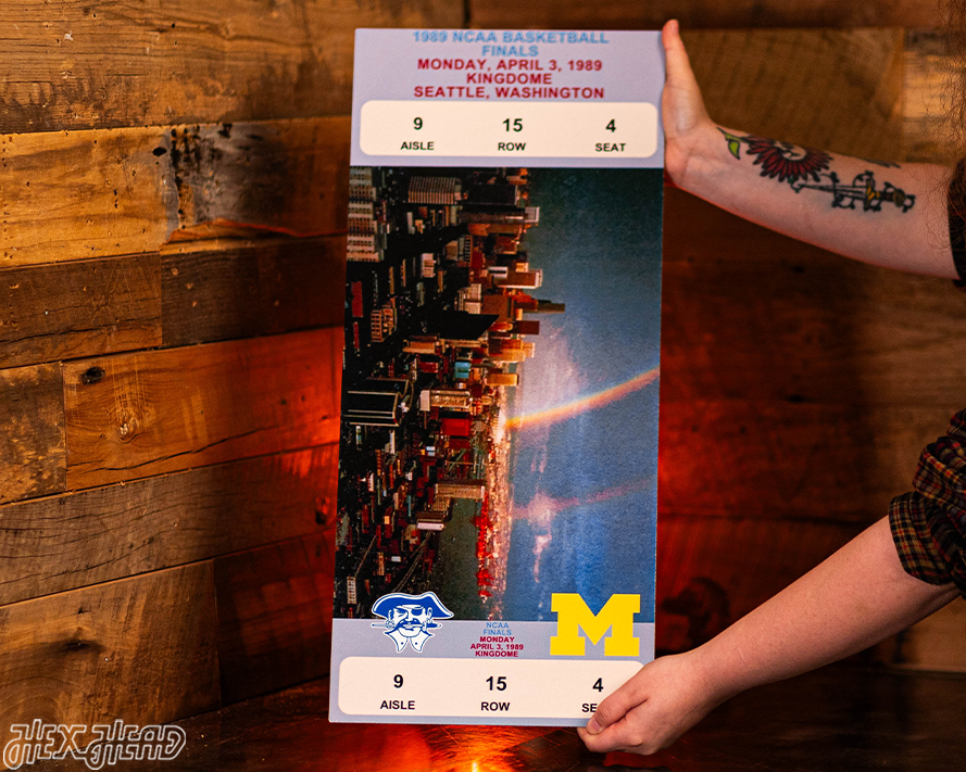 Michigan Personalized 1989 Men's Basketball National Champions Ticket Stub Single Layer Metal Wall Art