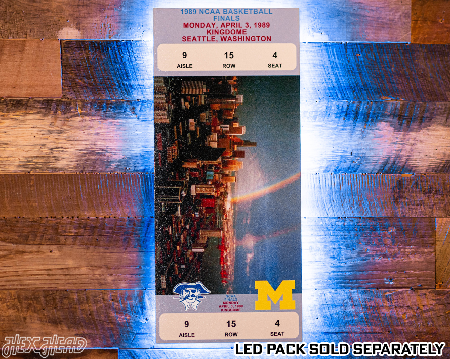 Michigan Personalized 1989 Men's Basketball National Champions Ticket Stub Single Layer Metal Wall Art